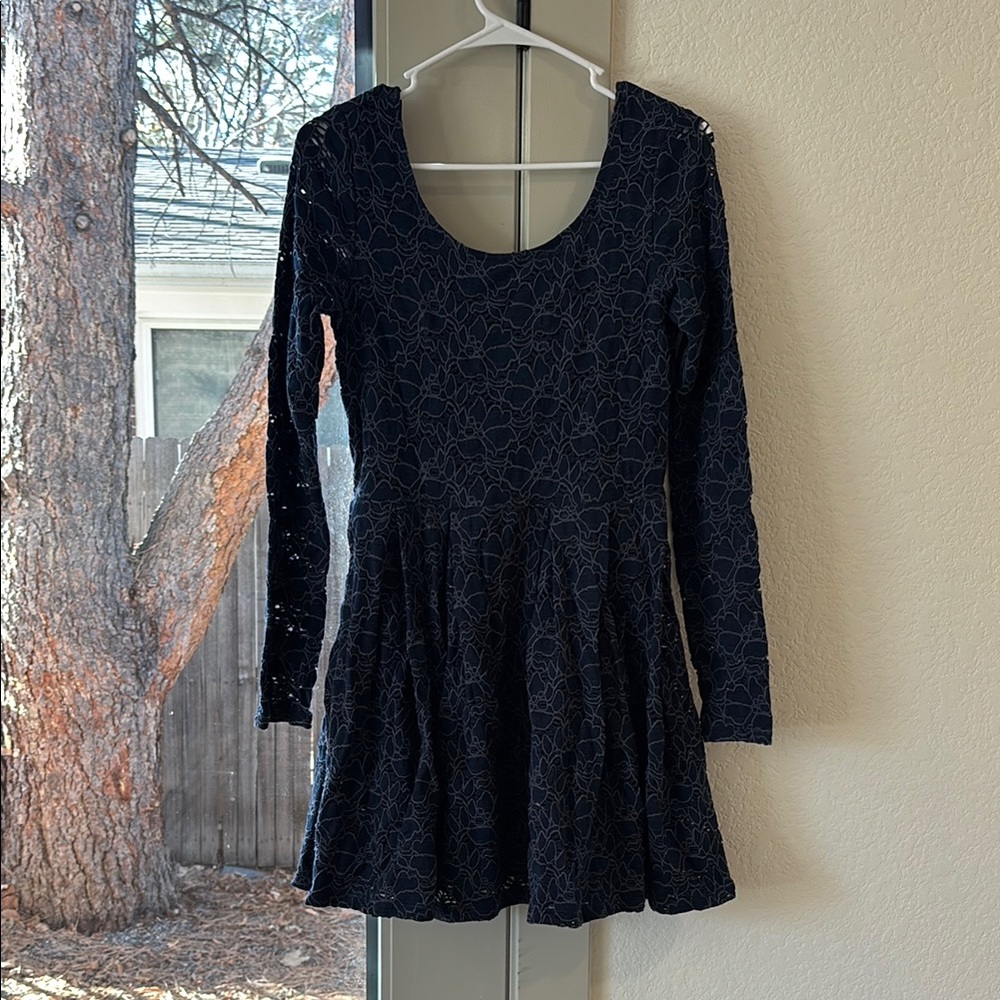Free People Navy Lace Dress